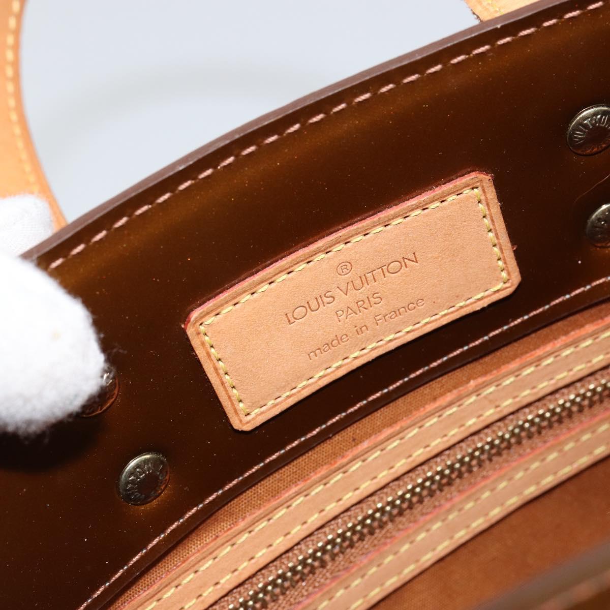 LOUIS VUITTON Monogram Vernis Reade PM Hand Bag Bronze M91146 LV Auth yk19861