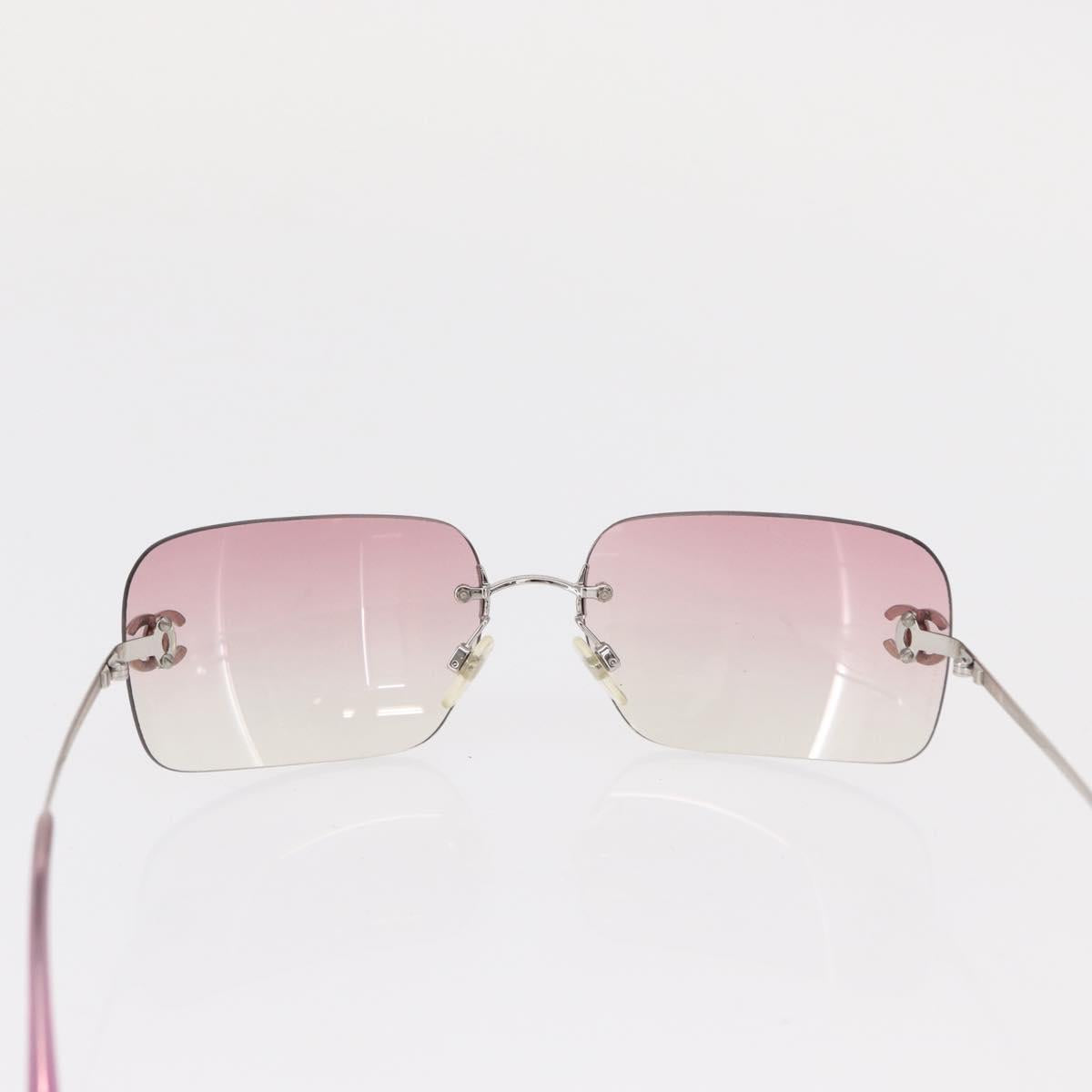 CHANEL Sunglasses metal Pink CC Auth yk19862