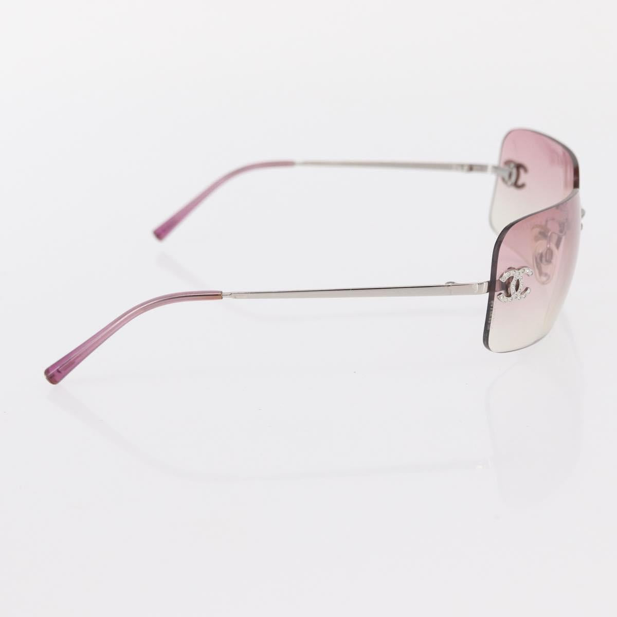 CHANEL Sunglasses metal Pink CC Auth yk19862