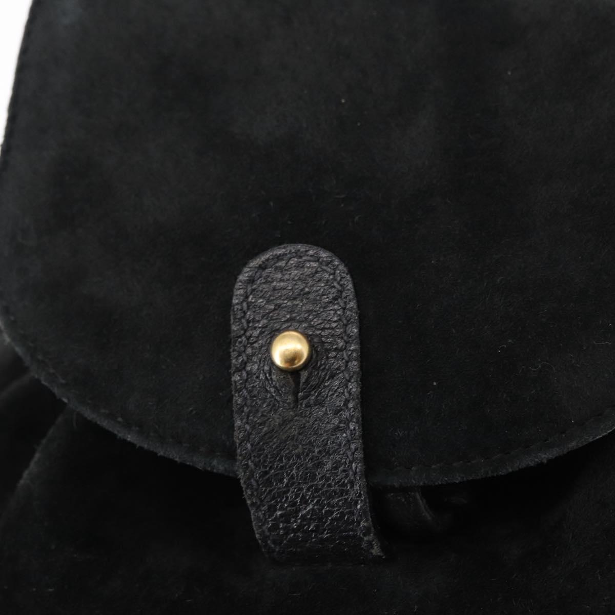 GUCCI Bamboo Backpack Suede Black Gold 003 1705 0030 Auth yk19868