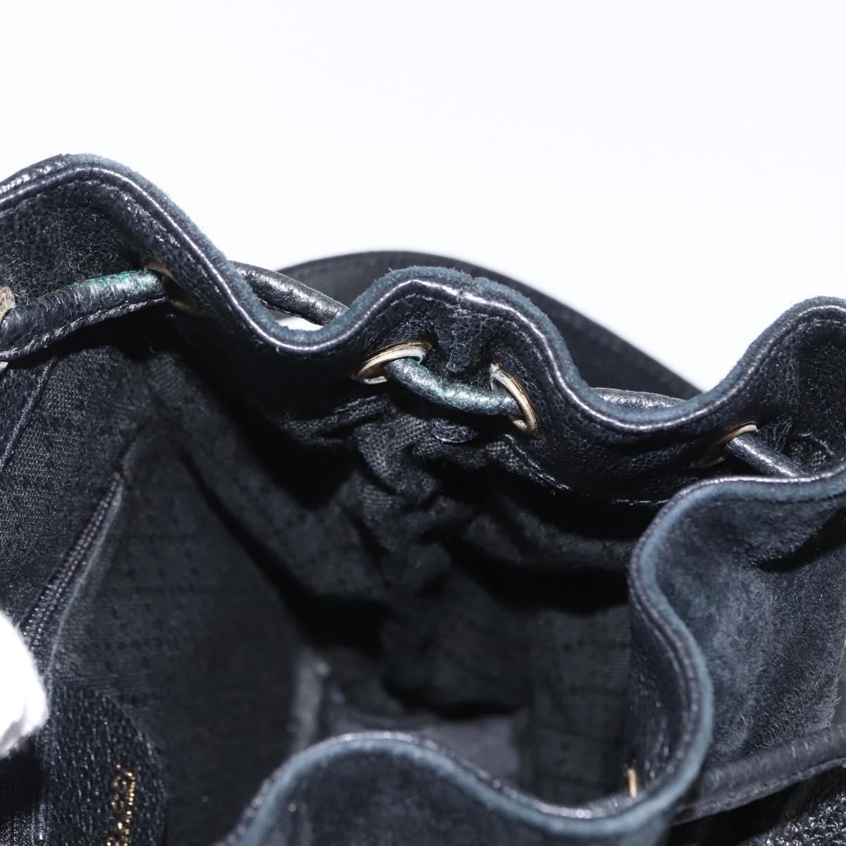 GUCCI Bamboo Backpack Suede Black Gold 003 1705 0030 Auth yk19868