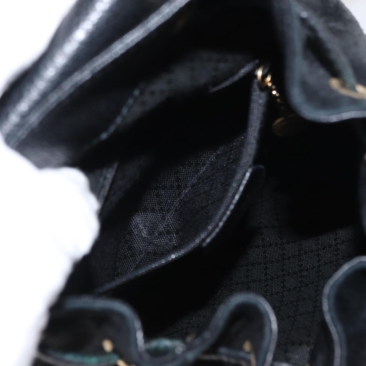 GUCCI Bamboo Backpack Suede Black Gold 003 1705 0030 Auth yk19868