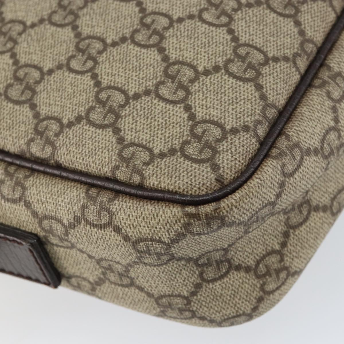 GUCCI GG Supreme Shoulder Bag PVC Beige Silver 114291 Auth yk19871