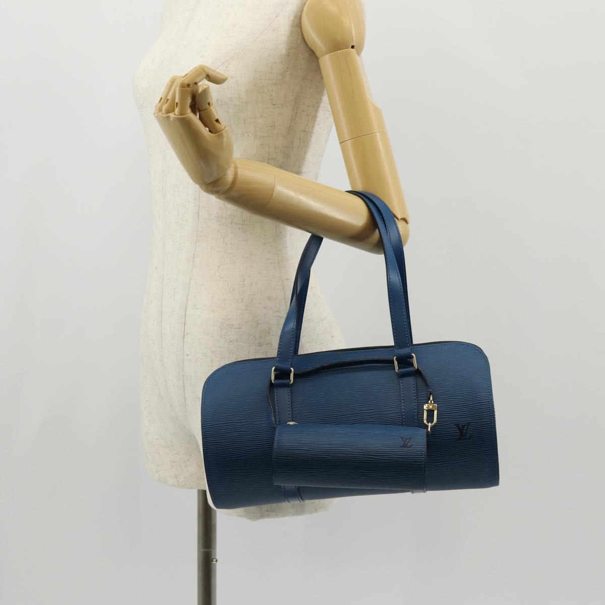 LOUIS VUITTON Epi Soufflot Hand Bag Blue M52225 LV Auth yk19884A