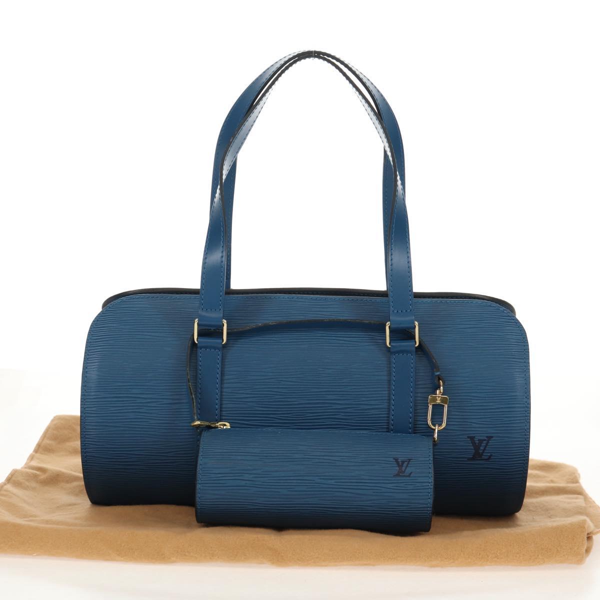LOUIS VUITTON Epi Soufflot Hand Bag Blue M52225 LV Auth yk19884A