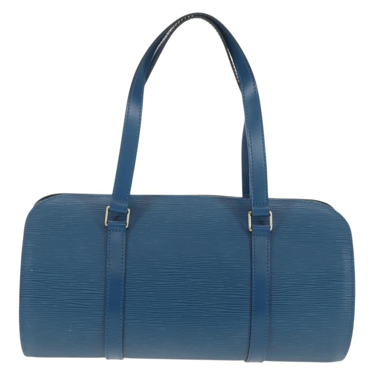 LOUIS VUITTON Epi Soufflot Hand Bag Blue M52225 LV Auth yk19884A