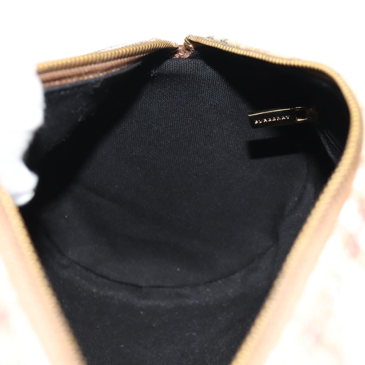 BURBERRY Nova Check Hand Bag PVC Beige Gold Auth yk19885V