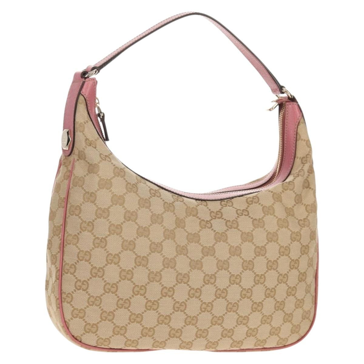 GUCCI GG Canvas Shoulder Bag Beige Gold 153010 Auth yk19887V