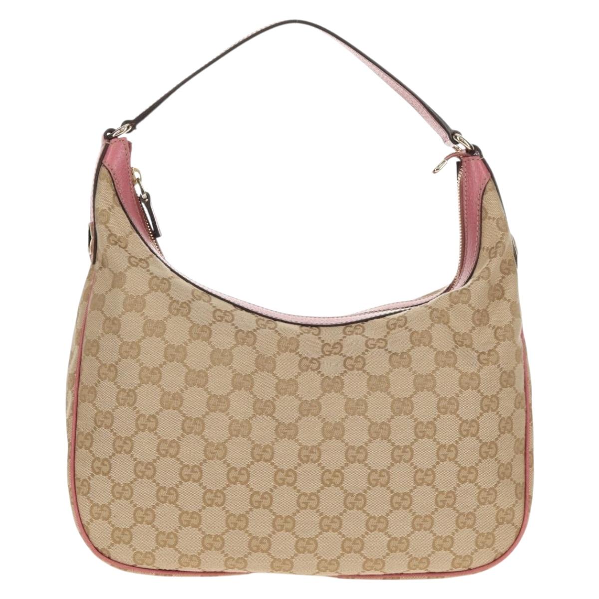 GUCCI GG Canvas Shoulder Bag Beige Gold 153010 Auth yk19887V