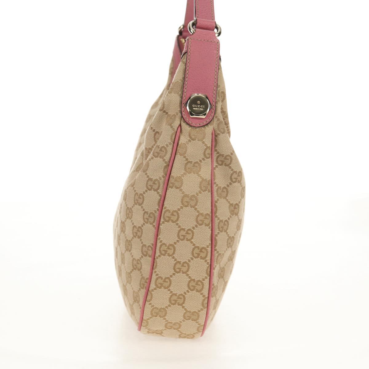 GUCCI GG Canvas Shoulder Bag Beige Gold 153010 Auth yk19887V