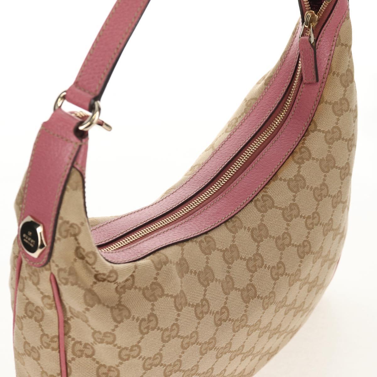 GUCCI GG Canvas Shoulder Bag Beige Gold 153010 Auth yk19887V