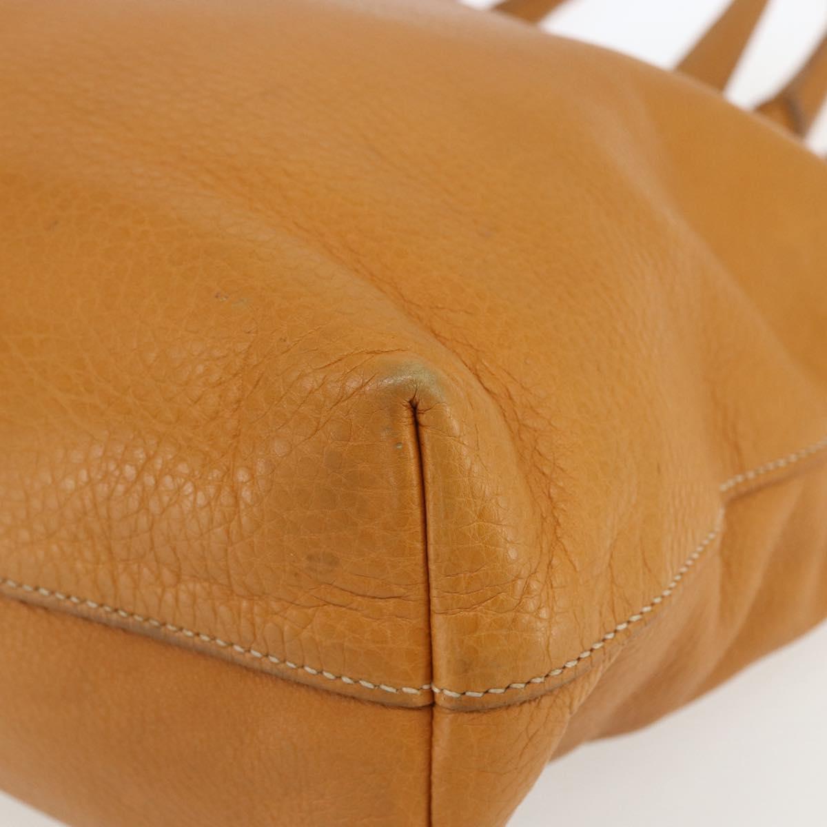 PRADA Hand Bag Leather Brown Silver Auth yk19892