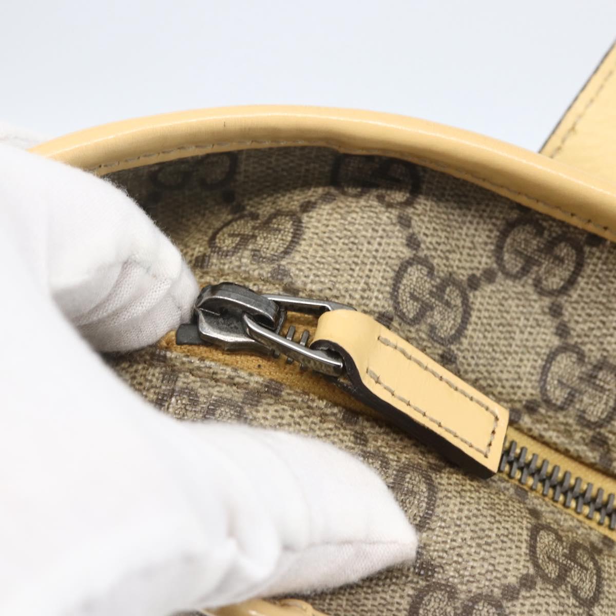 GUCCI GG Supreme Tote Bag PVC Beige Silver 2111 38 Auth yk19900