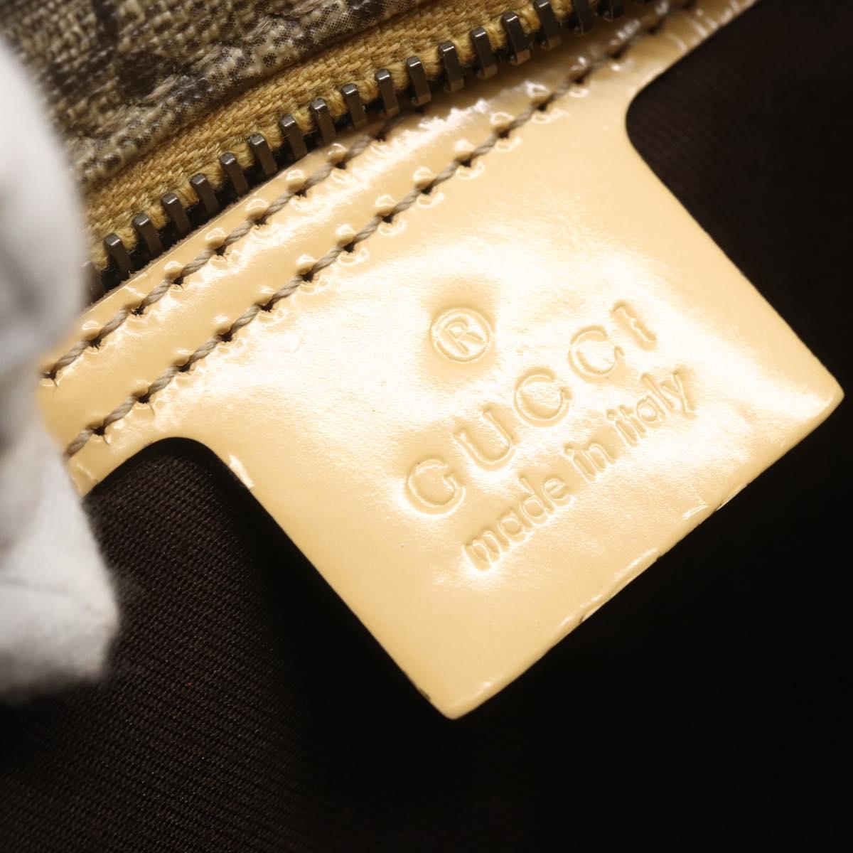 GUCCI GG Supreme Tote Bag PVC Beige Silver 2111 38 Auth yk19900