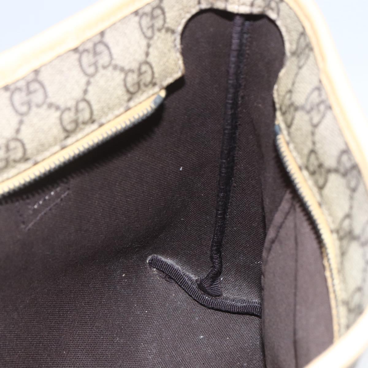 GUCCI GG Supreme Tote Bag PVC Beige Silver 2111 38 Auth yk19900