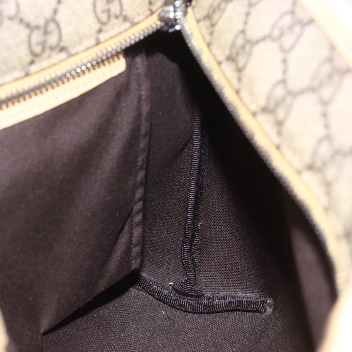 GUCCI GG Supreme Tote Bag PVC Beige Silver 2111 38 Auth yk19900