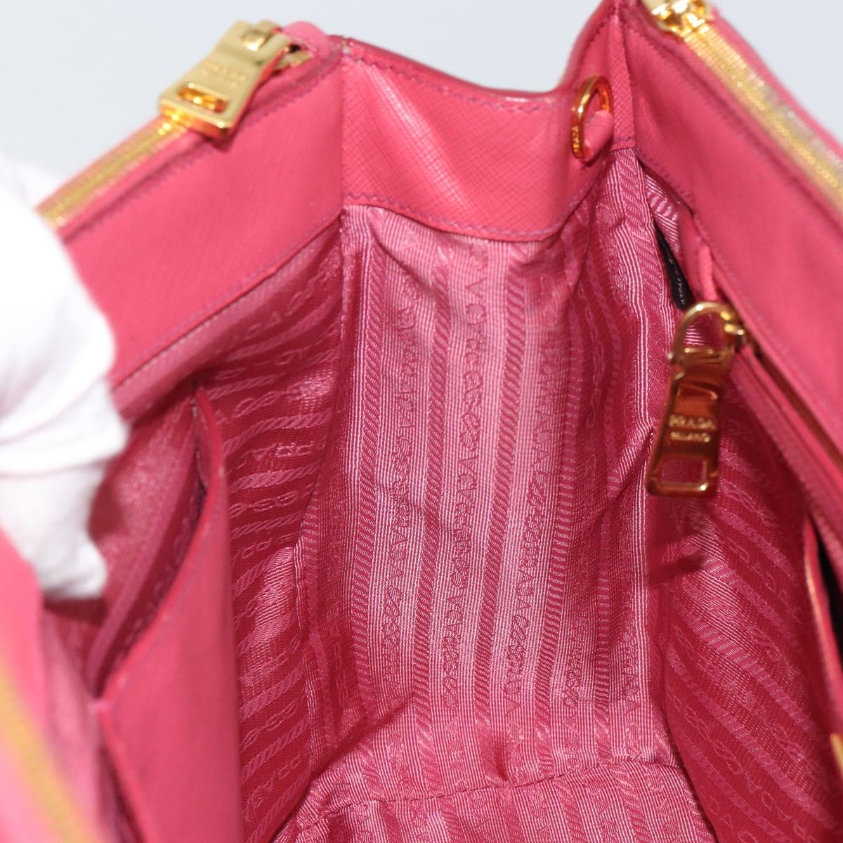 PRADA Galleria Hand Bag Safiano leather Pink Gold Auth yk19919