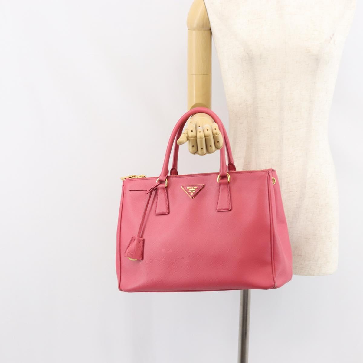PRADA Galleria Hand Bag Safiano leather Pink Gold Auth yk19919