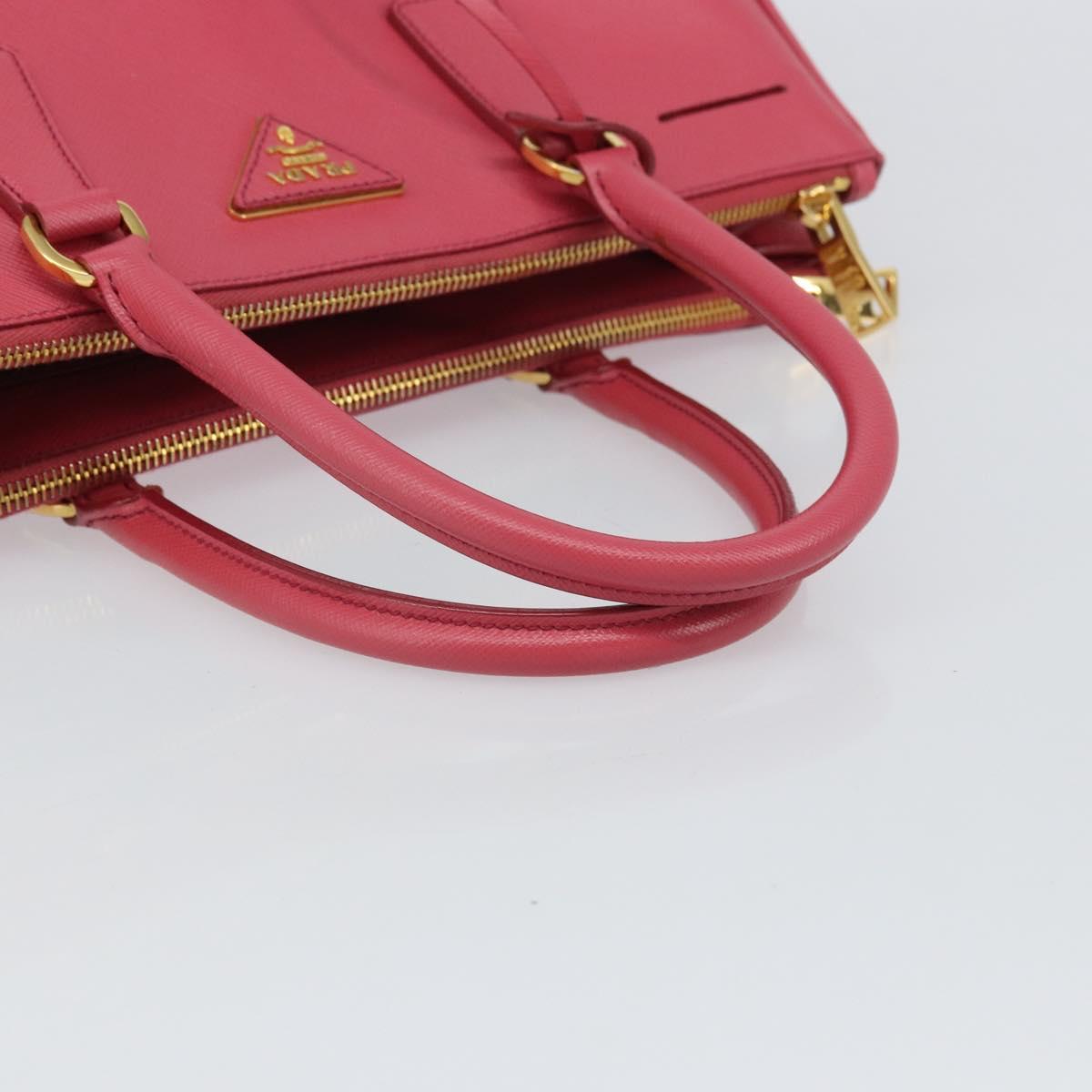 PRADA Galleria Hand Bag Safiano leather Pink Gold Auth yk19919
