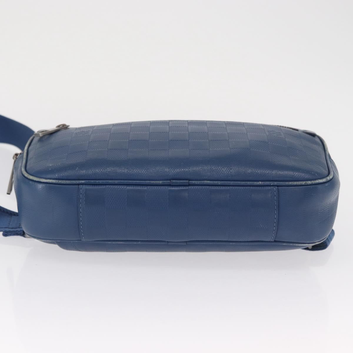 LOUIS VUITTON Damier Infini Ambreil Bag Leather Blue N41354 LV Auth yk19931