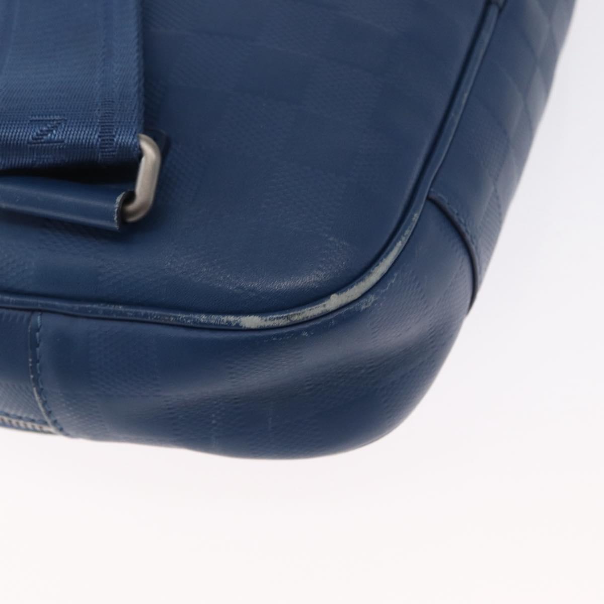 LOUIS VUITTON Damier Infini Ambreil Bag Leather Blue N41354 LV Auth yk19931