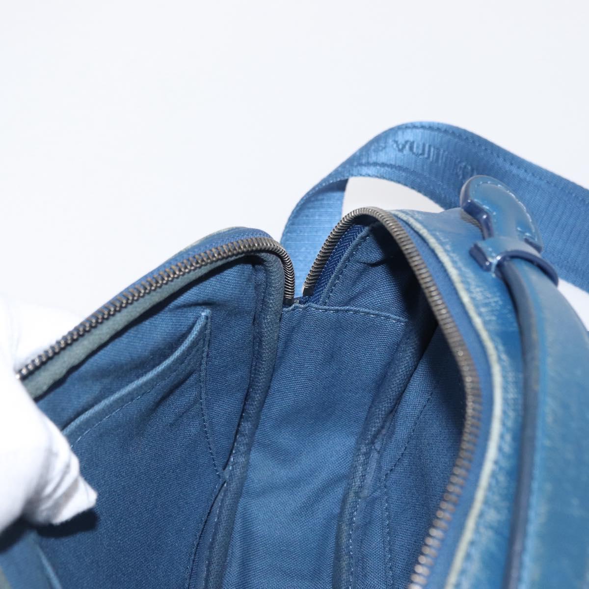 LOUIS VUITTON Damier Infini Ambreil Bag Leather Blue N41354 LV Auth yk19931