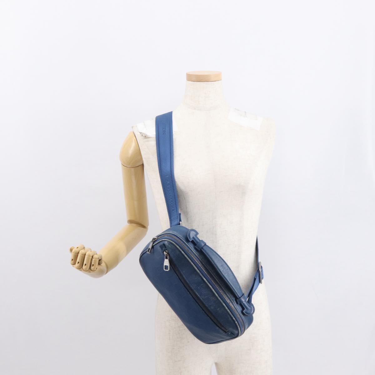 LOUIS VUITTON Damier Infini Ambreil Bag Leather Blue N41354 LV Auth yk19931