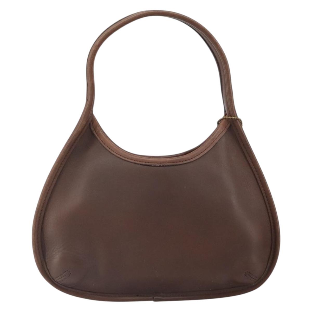 Coach Ergo Hand Bag Leather Brown Silver Auth yk19937