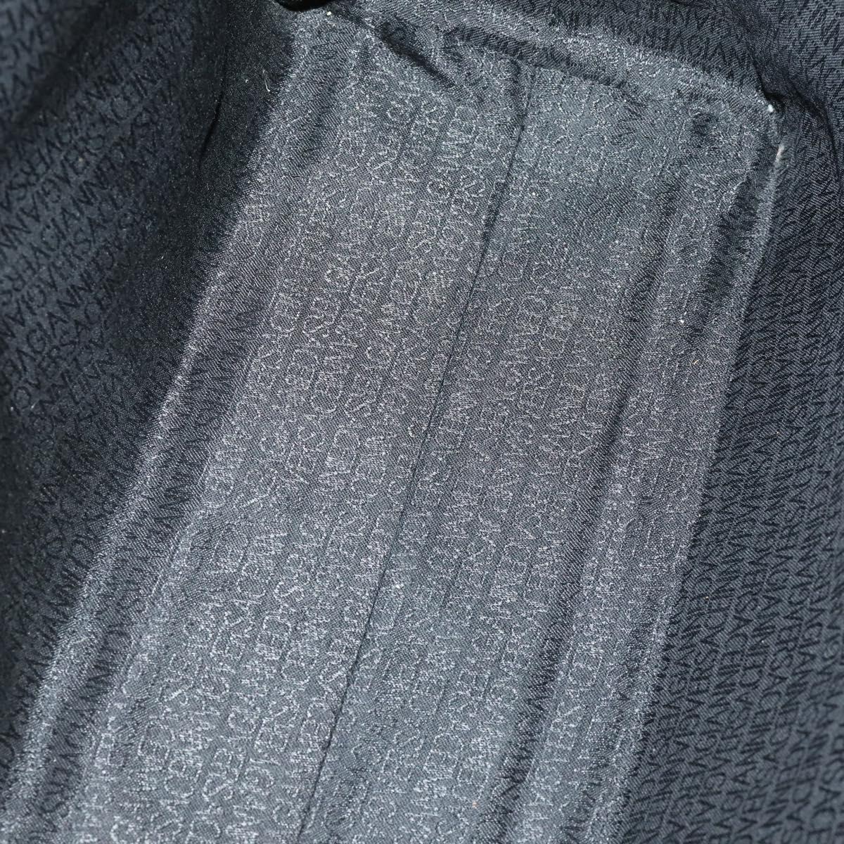 Gianni Versace Hand Bag Leather PVC Black gold Auth yk19945