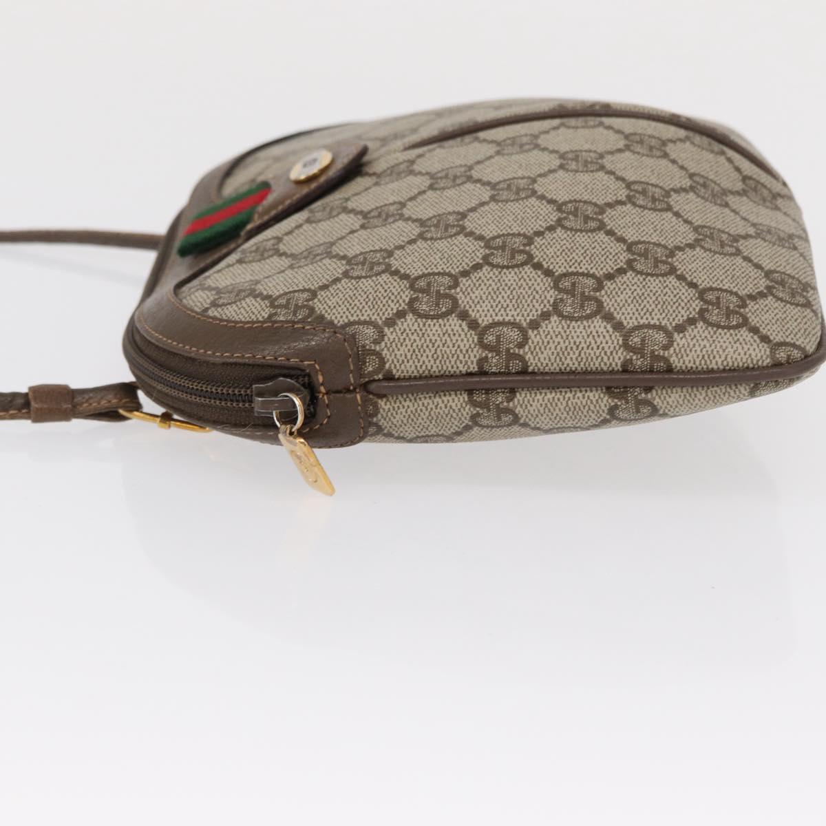 GUCCI GG Supreme Web Sherry Line Bag PVC Beige Gold 904 02 047 Auth yk19952