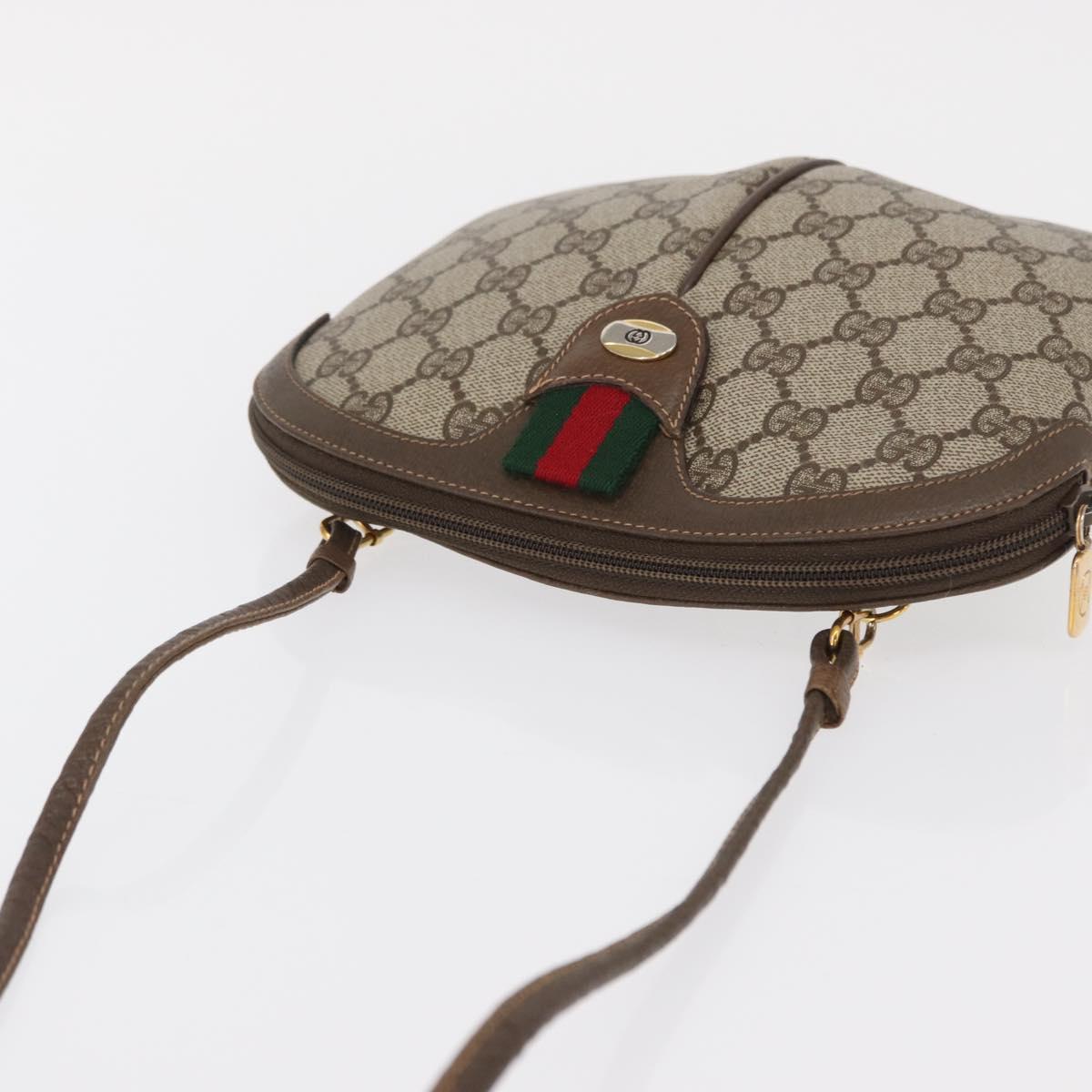 GUCCI GG Supreme Web Sherry Line Bag PVC Beige Gold 904 02 047 Auth yk19952