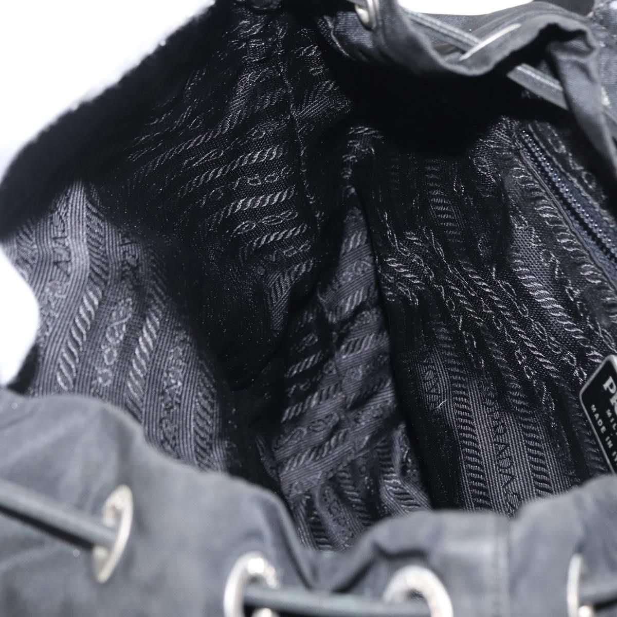 PRADA Backpack Nylon Black Silver Auth yk19964