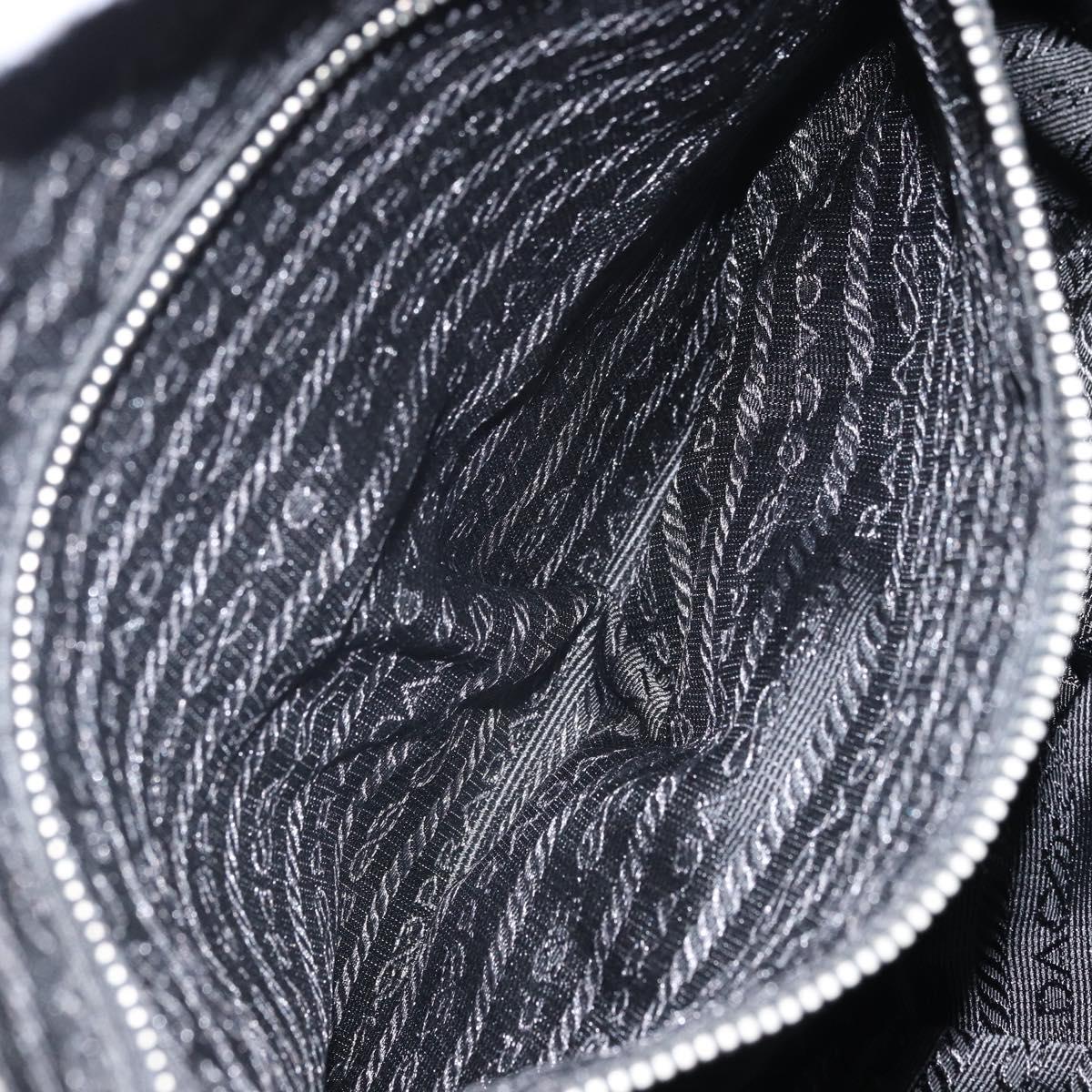 PRADA Shoulder Bag Nylon Black Silver Auth yk19971