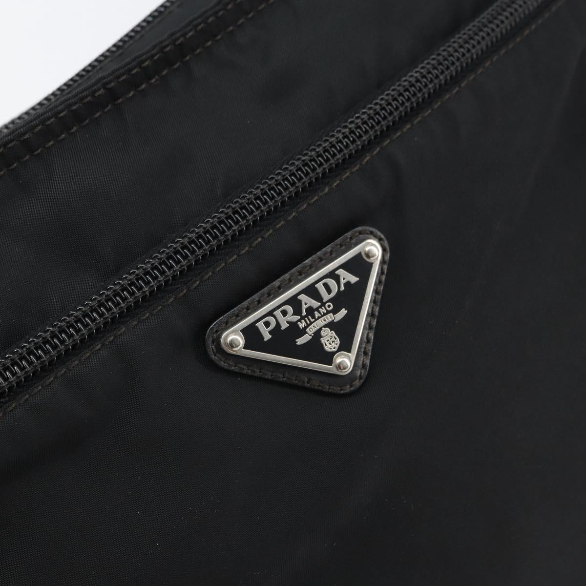PRADA Shoulder Bag Nylon Black Silver Auth yk19974