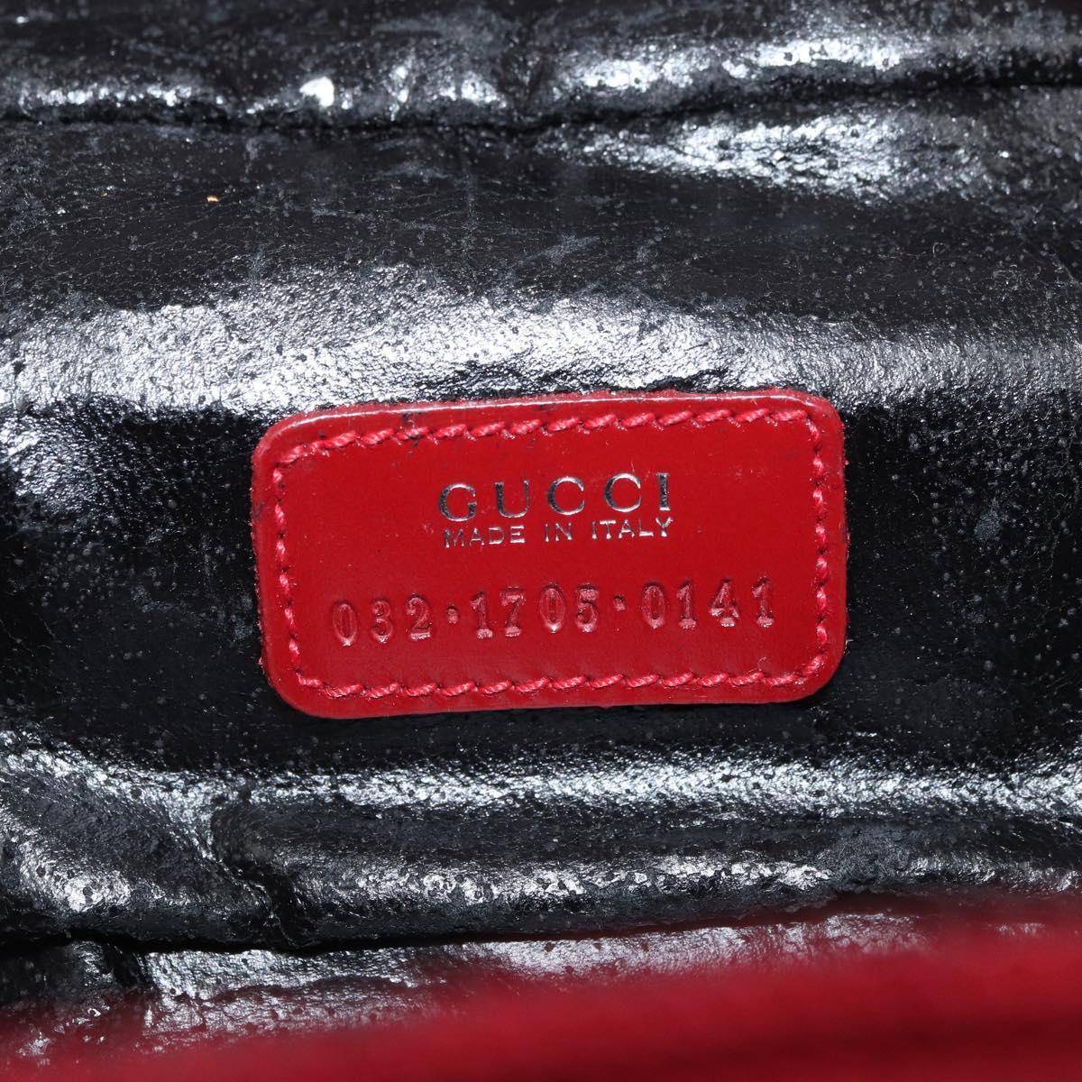 GUCCI Horsebit Vanity Bag Hand Bag Suede Red Gold 032 1705 0141 Auth yk19984