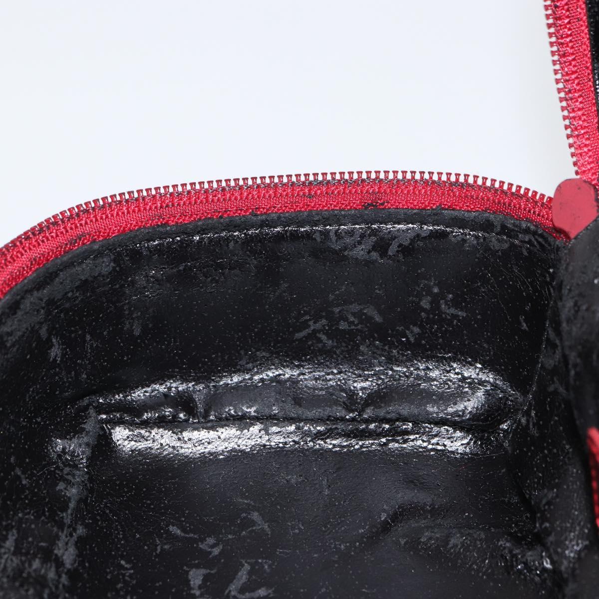 GUCCI Horsebit Vanity Bag Hand Bag Suede Red Gold 032 1705 0141 Auth yk19984