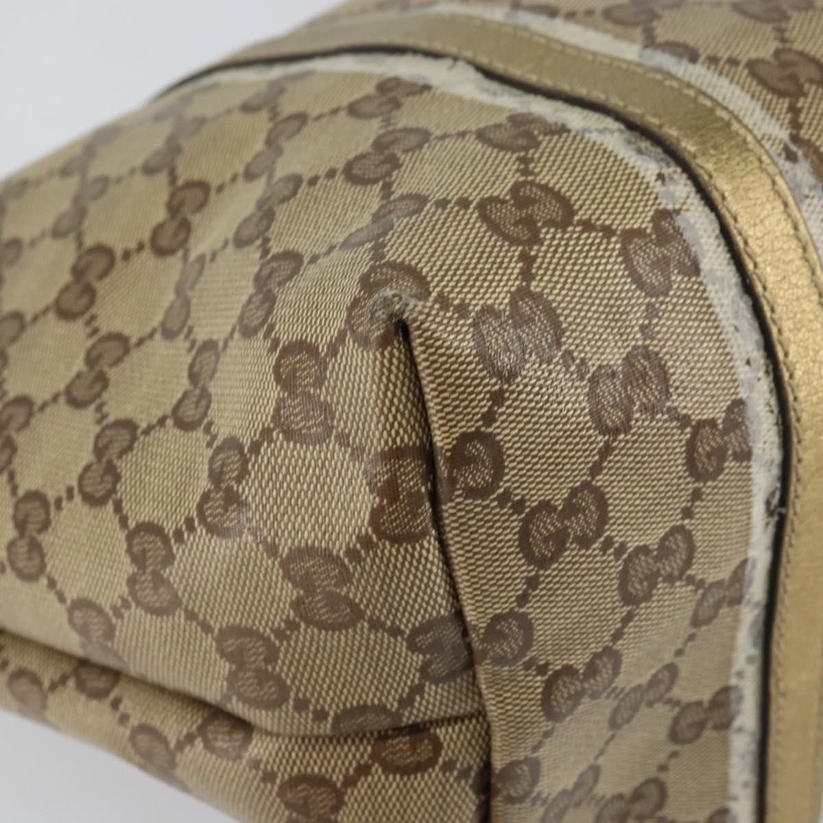 GUCCI GG Crystal Tote Bag Coated Canvas Beige Gold 197953 Auth yk19987