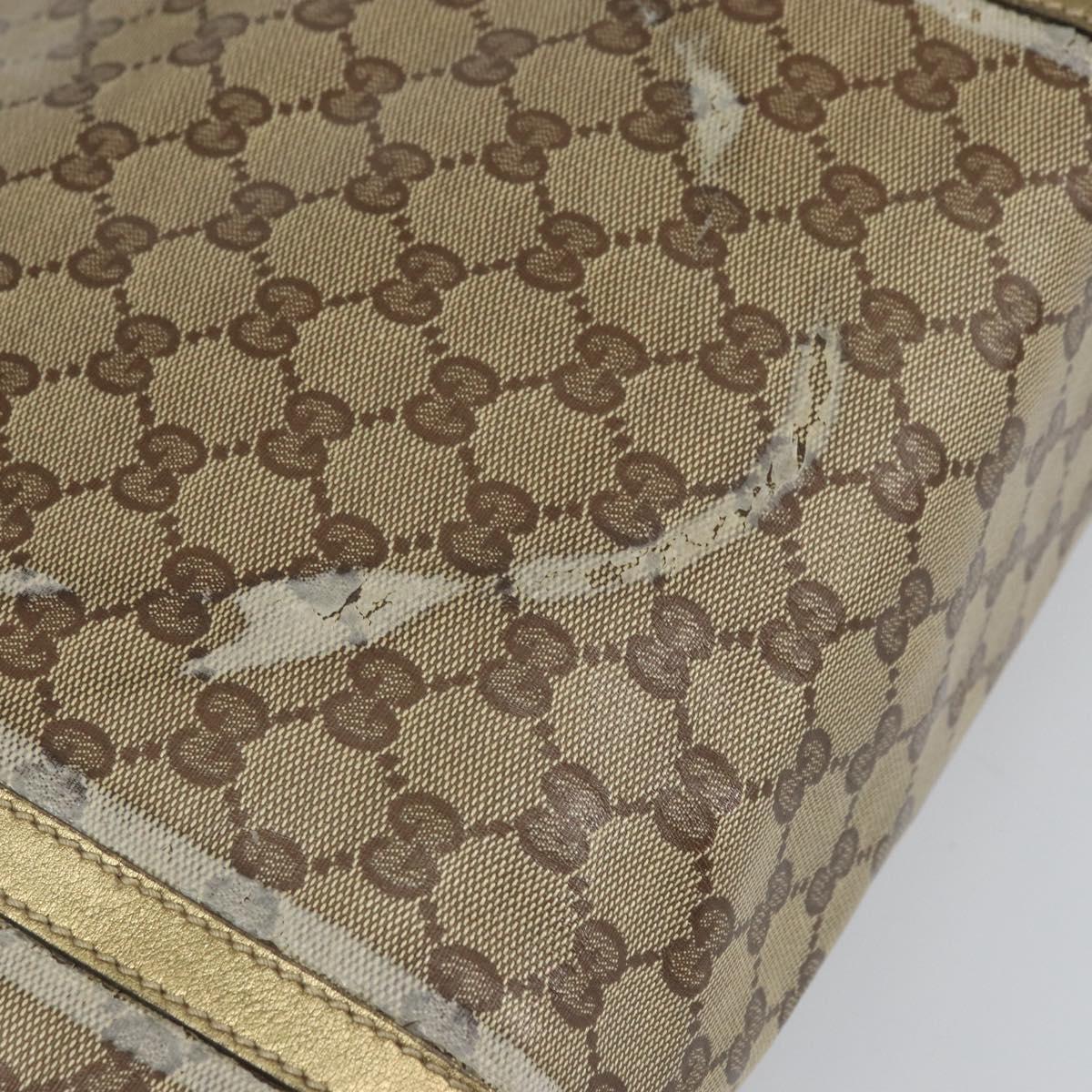 GUCCI GG Crystal Tote Bag Coated Canvas Beige Gold 197953 Auth yk19987