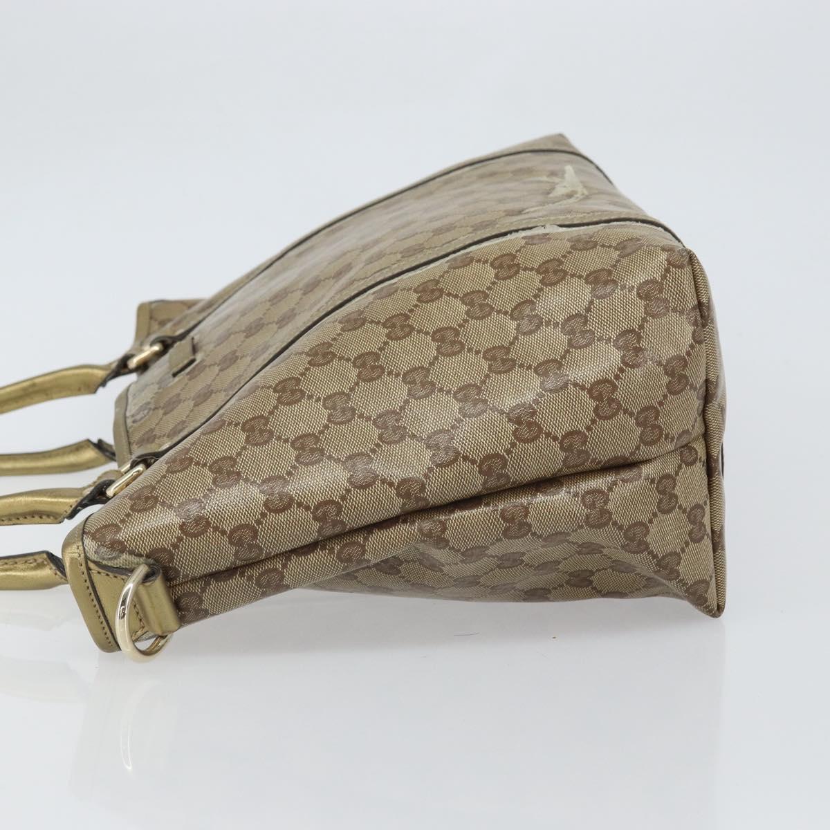 GUCCI GG Crystal Tote Bag Coated Canvas Beige Gold 197953 Auth yk19987