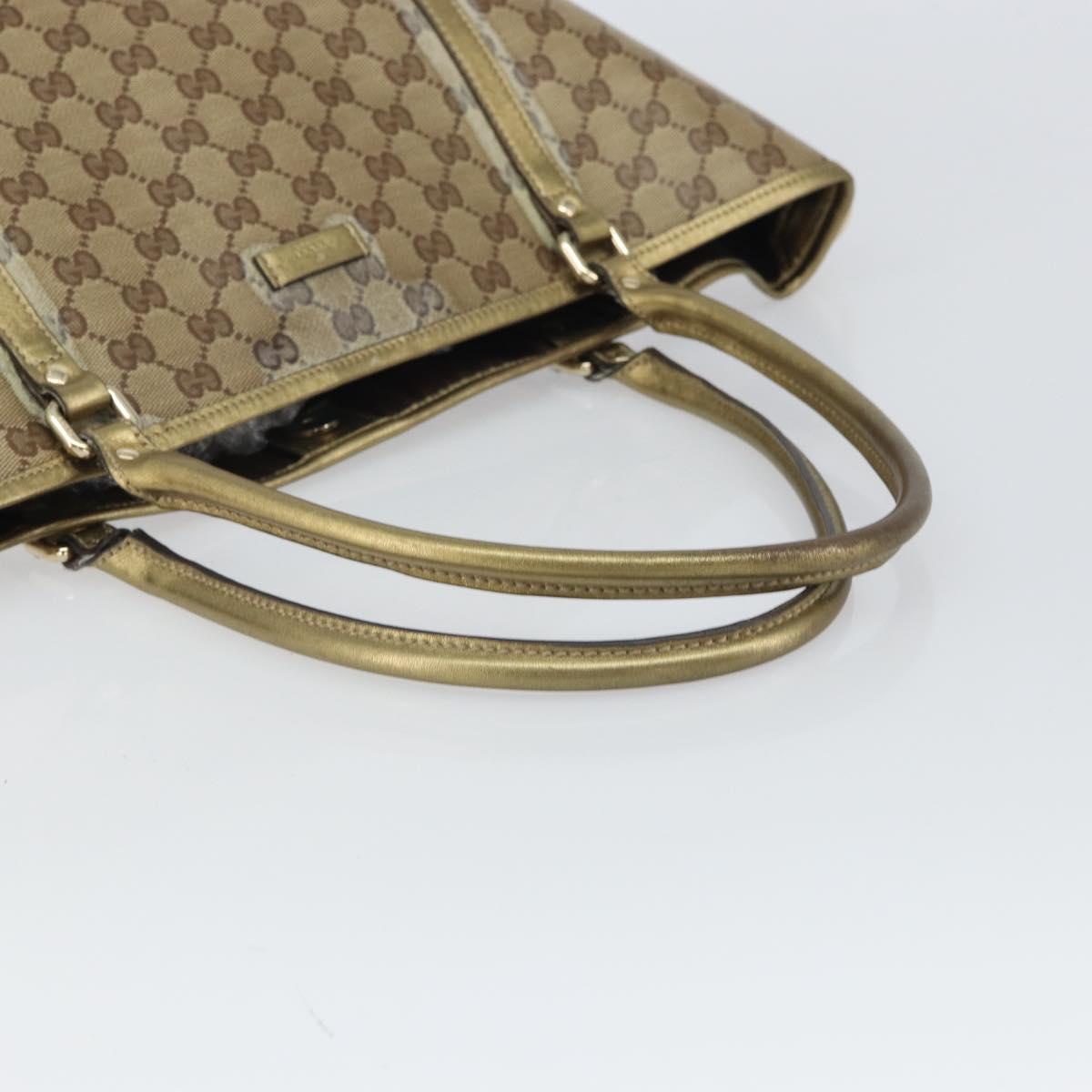 GUCCI GG Crystal Tote Bag Coated Canvas Beige Gold 197953 Auth yk19987