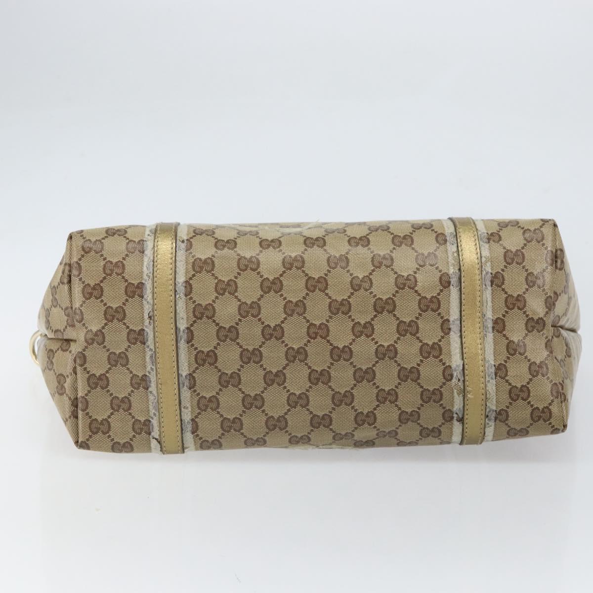 GUCCI GG Crystal Tote Bag Coated Canvas Beige Gold 197953 Auth yk19987