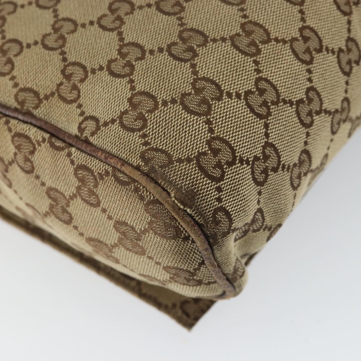 GUCCI GG Canvas Shoulder Bag Beige Silver 146236 Auth yk19988