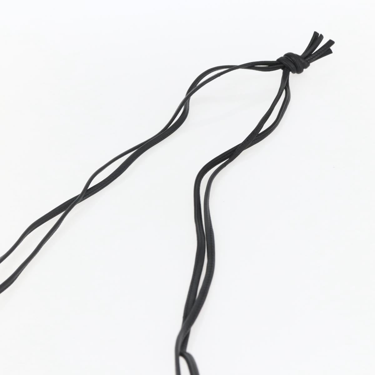 LOEWE Anagram Shoulder Bag Leather Black Gold Auth yk19995