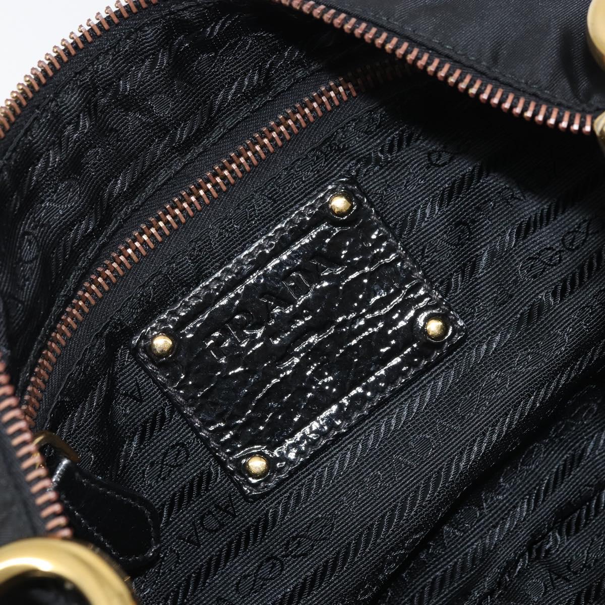 PRADA Bijoux Shoulder Bag Nylon Black Gold Auth yk19999V