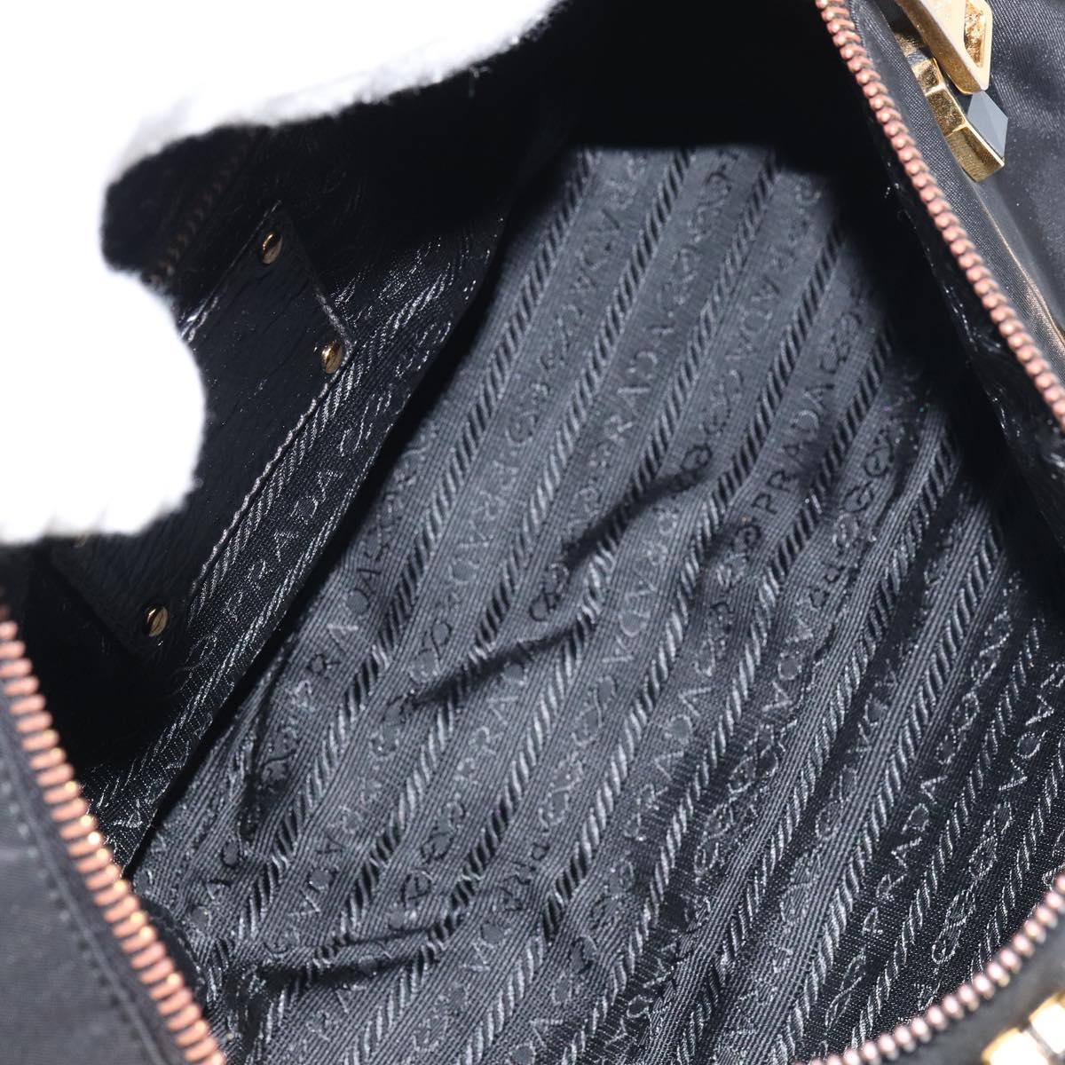 PRADA Bijoux Shoulder Bag Nylon Black Gold Auth yk19999V