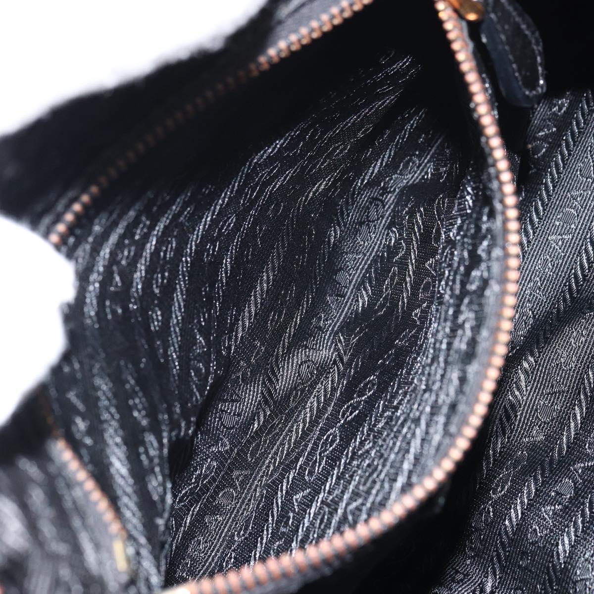 PRADA Bijoux Shoulder Bag Nylon Black Gold Auth yk19999V