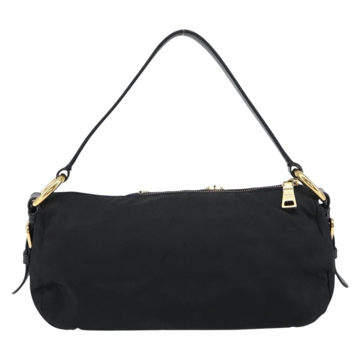 PRADA Bijoux Shoulder Bag Nylon Black Gold Auth yk19999V