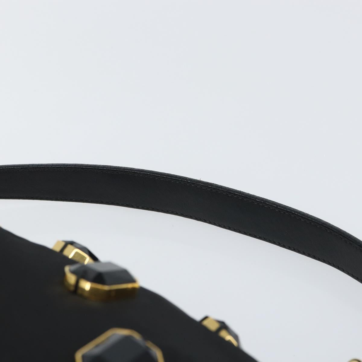 PRADA Bijoux Shoulder Bag Nylon Black Gold Auth yk19999V