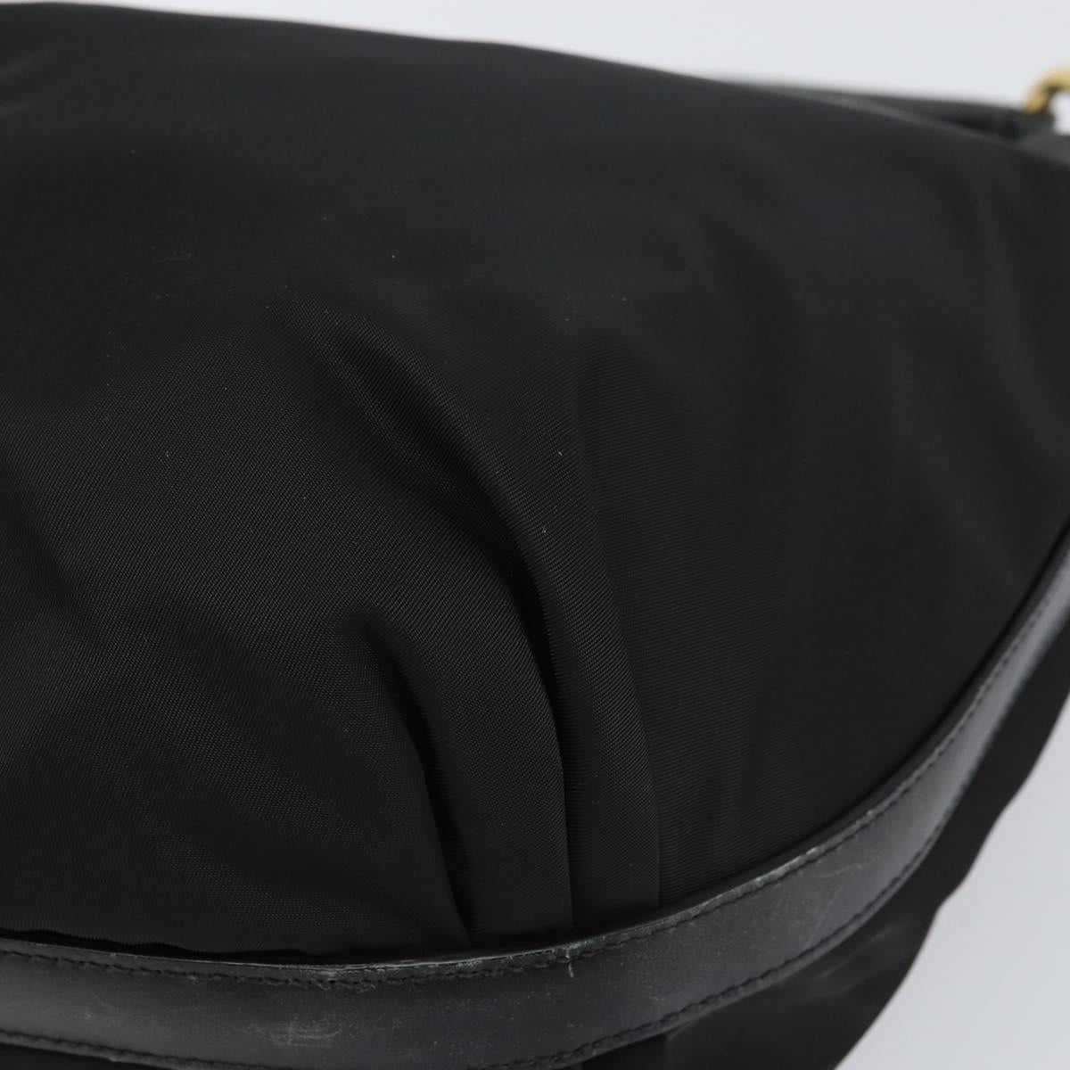 PRADA Shoulder Bag Nylon Black Gold Auth yk20004V