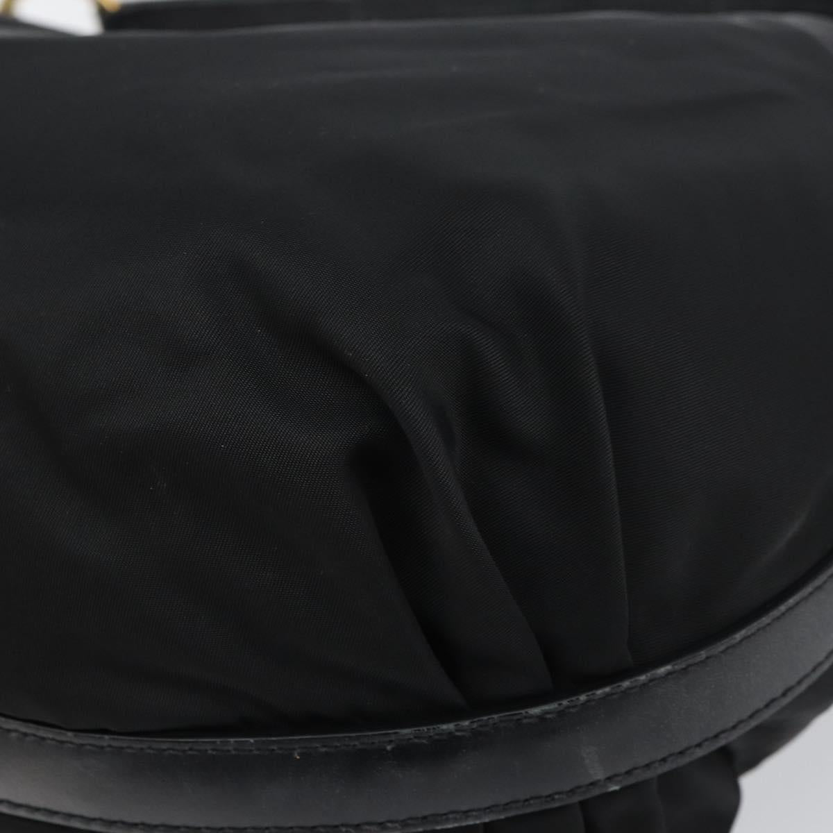 PRADA Shoulder Bag Nylon Black Gold Auth yk20004V